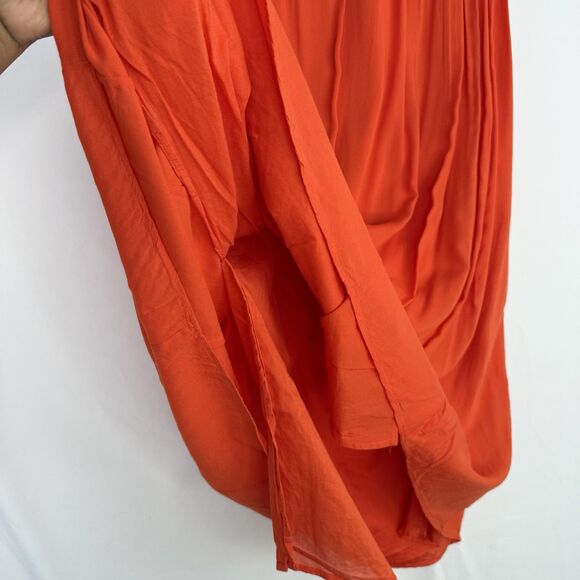 Ann Taylor Loft Pleated Long Maxi Skirt Orange Size 4 Lined - Picture 14 of 16